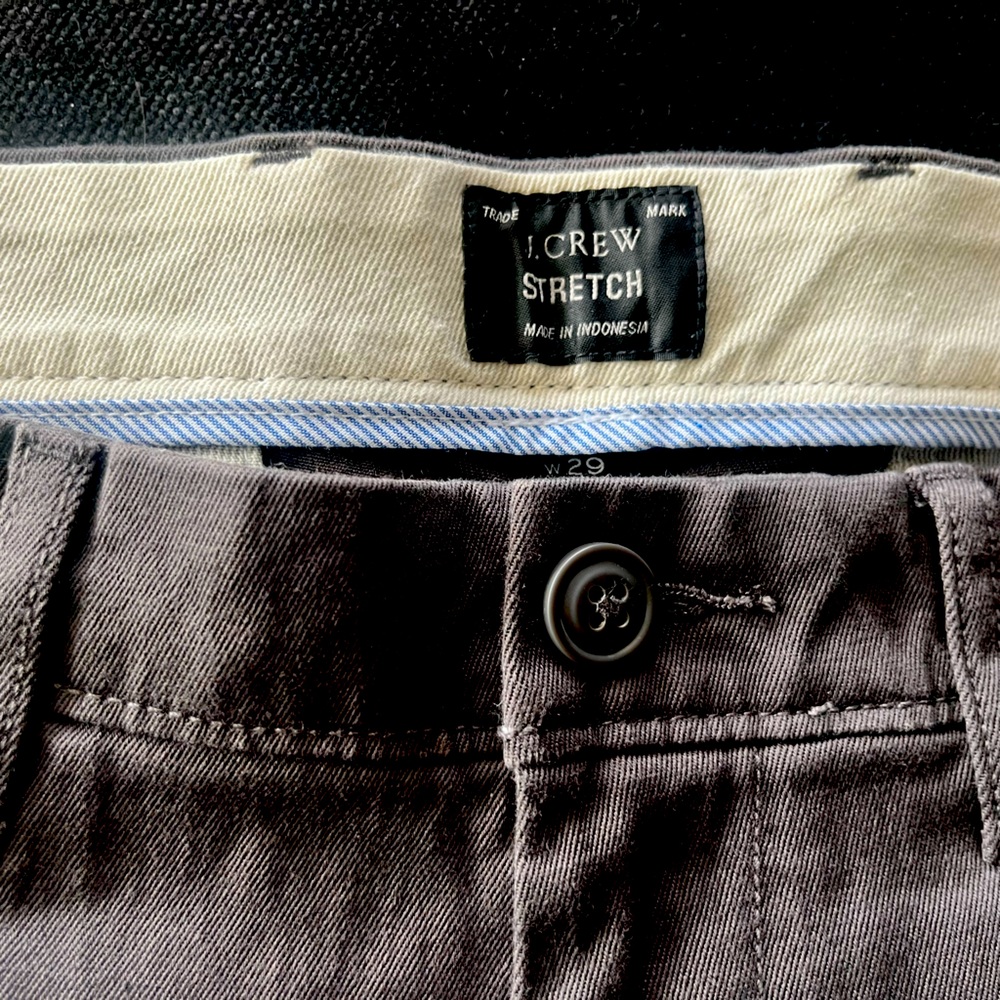 JCrew Coal Grey 484 Slim-fit stretch chino pant 29/32